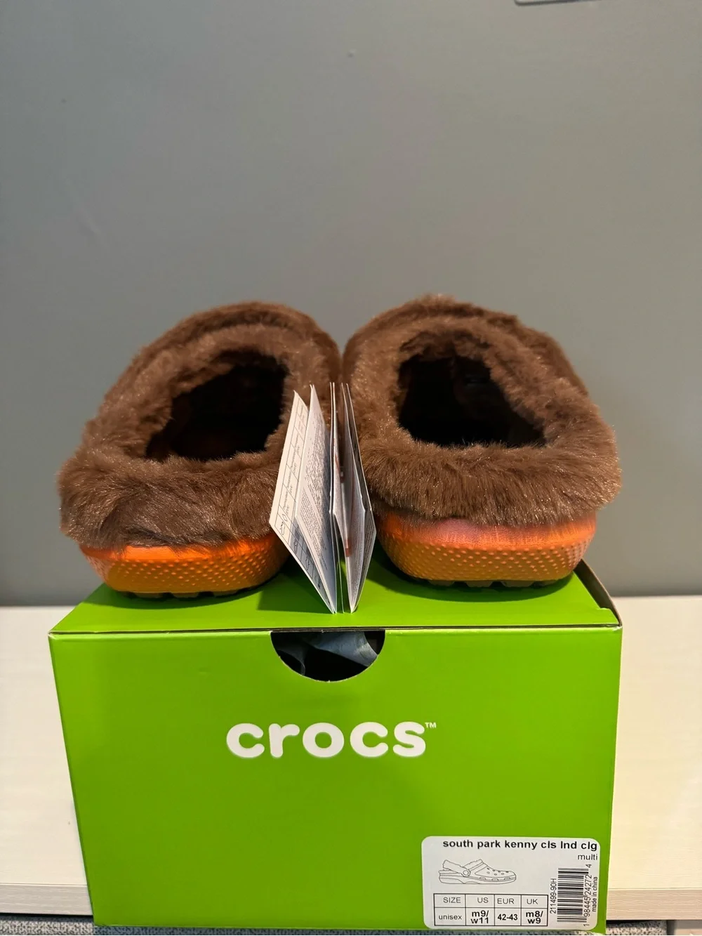 South Park Kenny CROCS Orange Faux-Fur Lined Clog Mule with Character Charms
